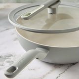 BergHOFF Balance Nonstick Ceramic Wok Pan 11", 4.4qt. With Glass Lid, Recycled Aluminum, Moonmist