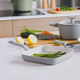 BergHOFF Balance Nonstick Ceramic Grill Pan 10", Recycled Aluminum, Moonmist