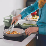 BergHOFF Balance Nonstick Ceramic 2Pc Frying Pan 9.5" and Nylon Turner 13.75", Recycled Aluminum, Moonmist