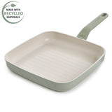 BergHOFF Balance Nonstick Ceramic Grill Pan 10", Recycled Aluminum, Sage