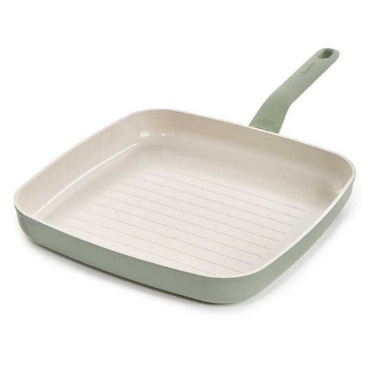 BergHOFF Balance Nonstick Ceramic Grill Pan 11", Recycled Aluminum, Sage