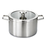 BergHOFF Leo Graphite Recycled 18/10 Stainless Steel Stockpot 10", 6.3qt. With Glass Lid