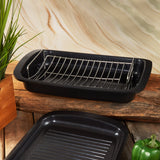 BergHOFF Leo Graphite Nonstick Recycled Cast Aluminum Roaster with Removable Rack 16.5" X 11" X 2.75"