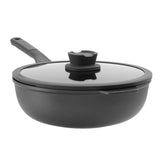 BergHOFF Leo Stone+ Nonstick Ceramic 11" Wok Pan with Lid 4.6qt, Recycled