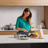BergHOFF Leo Glints 7Pc Ceramic Nonstick Cookware Set, Sage