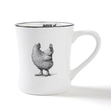 Black & White Gertrude Chicken Ceramic Coffee Mug