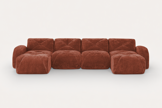 MYLO 140" 4-Seater Sofa with 2 Ottomans