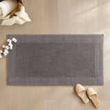 100% Cotton Tufted 3000 Gsm Reversible Bath Rug, Charcoal