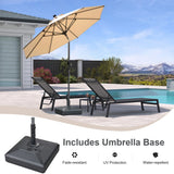 PURPLE LEAF Crank and Tilt Rectangular Outdoor Patio Market Umbrella with Base