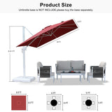 PURPLE LEAF Morden White Outdoor Umbrella Premium Aluminum Patio Cantilever Pool Sun Umbrellas