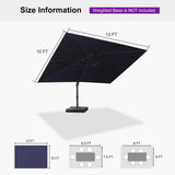 PURPLE LEAF Stepless Tilt Cantilever Umbrella Affordable Outdoor Patio Umbrella