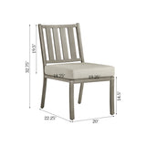 PEAKHOME Azur Outdoor Dining Armless Chairs With Sunbrella Cushions
