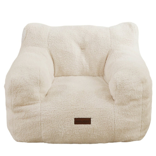 MAXYOYO Kids Sherpa Bean Bag Chair, Teddy Lazy Sofa for Girls and Boys, Beige