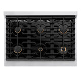 ZLINE 36" Paramount Gas Rangetop Stainless Steel Gold SRTZ-36-G