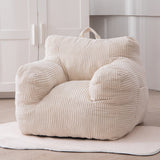 MAXYOYO Kids Bean Bag Chair, Corduroy Bean Bag Couch with Armrests for Children's Room (White)
