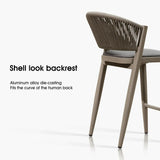 PURPLE LEAF Outdoor Bar Stool Set of 6, Wicker Chairs Bar Chairs with Cushion, All-Weather Patio Furniture kitchen stools