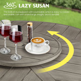 Peak Home Amario Round Outdoor Dining Set with Fixed Chair and Lazy Susan