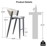 PURPLE LEAF Counter Height Bar Stool Set of 2 Outdoor Stool Chair with Footrest Patio Bar Height Stools Rattan Barstools for Outdoor or Indoor