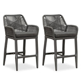 PURPLE LEAF Modern Bar Stools Aluminum Bar Stool with Cushion for Indoor and Outdoor, Kitchen Island