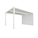 PURPLE LEAF Athena Louvered Pergola white Outdoor Aluminum Pergola with Shutter Wall Adjustable Gazebo Rainproof for Patio Deck Garden