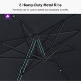 PURPLE LEAF Stepless Tilt Cantilever Umbrella Affordable Outdoor Patio Umbrella
