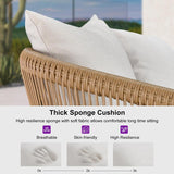 PURPLE LEAF Liviah 4-Piece Patio Conversation Set with Wicker Chairs and Cushions Sofa for Garden