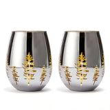 Crystal Christmas Tree Stemless Wine & Water Glasses - Set of 2