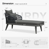 PURPLE LEAF Patio Chaise Lounge Chair Aluminum Pool Lounge Chairs for Outdoor with 2 Cushions for Deck, Pool, Lawn, Garden, Courtyard, Porch