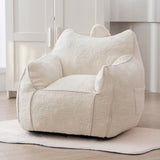 MAXYOYO Kids Bean Bag Chair, Sherpa Bean Bag Couch with Decorative Edges for children's room (White)