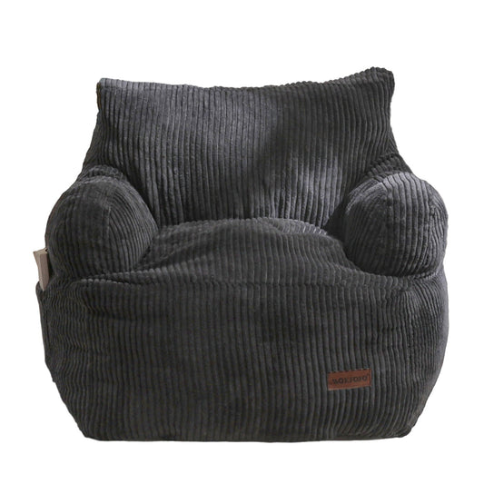 MAXYOYO Kids Bean Bag Chair, Stuffed Toddler Bean Bag Sofa with Filler Bean Bag Chair for Boys and Girls, Dark Grey
