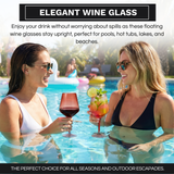 Floating Wine Glasses for Pool - Set of 2-15 OZ (Muted Red)
