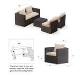 Transformer Patio Conversation Set - Modular 3 Piece to 5