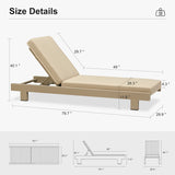 PURPLE LEAF Outdoor Daybed for Patio, Poolside Chaise Lounge Bed with Cushion, Olefin Blend Fabric, Aluminum Frame Sunbed with Side Table for Deck and Backyard
