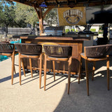PURPLE LEAF Bar Stool Rattan Bar Stools Counter Stools with Back Metal Bar Height Stool Outdoor Bar Chair for Garden Kitchen
