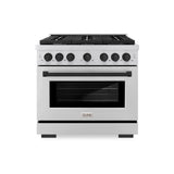 ZLINE 36"Paramount Dual Fuel Range Stainless Steel Matte Black SDRZ-36-MB