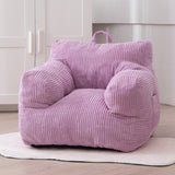 MAXYOYO Kids Bean Bag Chair, Corduroy Bean Bag Couch with Armrests for Children's Room (Purple)