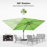 PURPLE LEAF Patio Cantilever Umbrella with Aluminum Offset Hanging for Pool Garden Deck