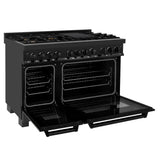 ZLINE 48" Bundle Range RAB-BR-48 & Wall Range Hood BSKBN, 2KP-RABRH48