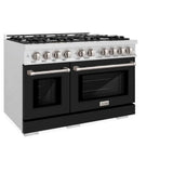 ZLINE 48" Select Gas Range Convection Gas Oven DuraSnow® Stainless Steel Black Matte Door HGRS-BLM-48