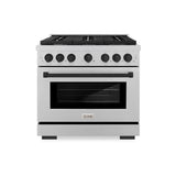 ZLINE 36"Paramount Dual Fuel Range DuraSnow® Matte Black SDRSZ-36-MB