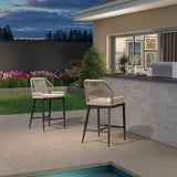 PURPLE LEAF Outdoor Bar Stool Set of 6, Wicker Chairs Bar Chairs with Cushion, All-Weather Patio Furniture kitchen stools