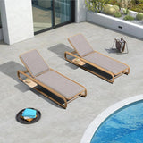 PURPLE LEAF Patio Chaise Lounge with Cushion Aluminum Tanning Chair Lounge Adjustable Reclining Set