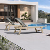 PURPLE LEAF Extra Large Patio Chaise Lounge French Outdoor Wicker Lounger Matte Teak Aluminum Frame 771LBS Capacity PE Rattan Adjustable Backrest for Pool Garden Beach Backyard