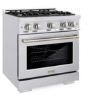 ZLINE 30" Select Dual Fuel Range Gas Cooktop Electric Convection Oven DuraSnow® Stainless Steel HDRS-30
