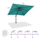 PURPLE LEAF Pool Umbrella Outdoor Cantilever Umbrella with In-ground Base