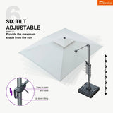PURPLE LEAF SUNBRELLA Cantilever Umbrella Grey Aluminum Patio Umbrella