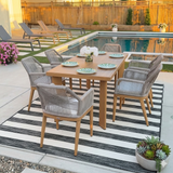 PURPLE LEAF Outdoor Dining Set with Sunbrella Cushions wicker patio table set for Kitchen Deck Garden Outdoor Furniture Sets