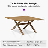 PURPLE LEAF Outdoor Dining Table Sleek Aluminum Frame Modern Outdoor Table for Deck Backyard Dining Gatherings