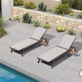 PURPLE LEAF Patio Chaise Lounge with Cushion Aluminum Tanning Chair Lounge Adjustable Reclining Set