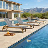 PURPLE LEAF Pool Oversized Lounge Chairs Rattan Aluminium Patio Chaise Lounge Outdoor Adjustable Recliner Finish Loungers Woven PE Sun Chairs for Poolside Deck Beach